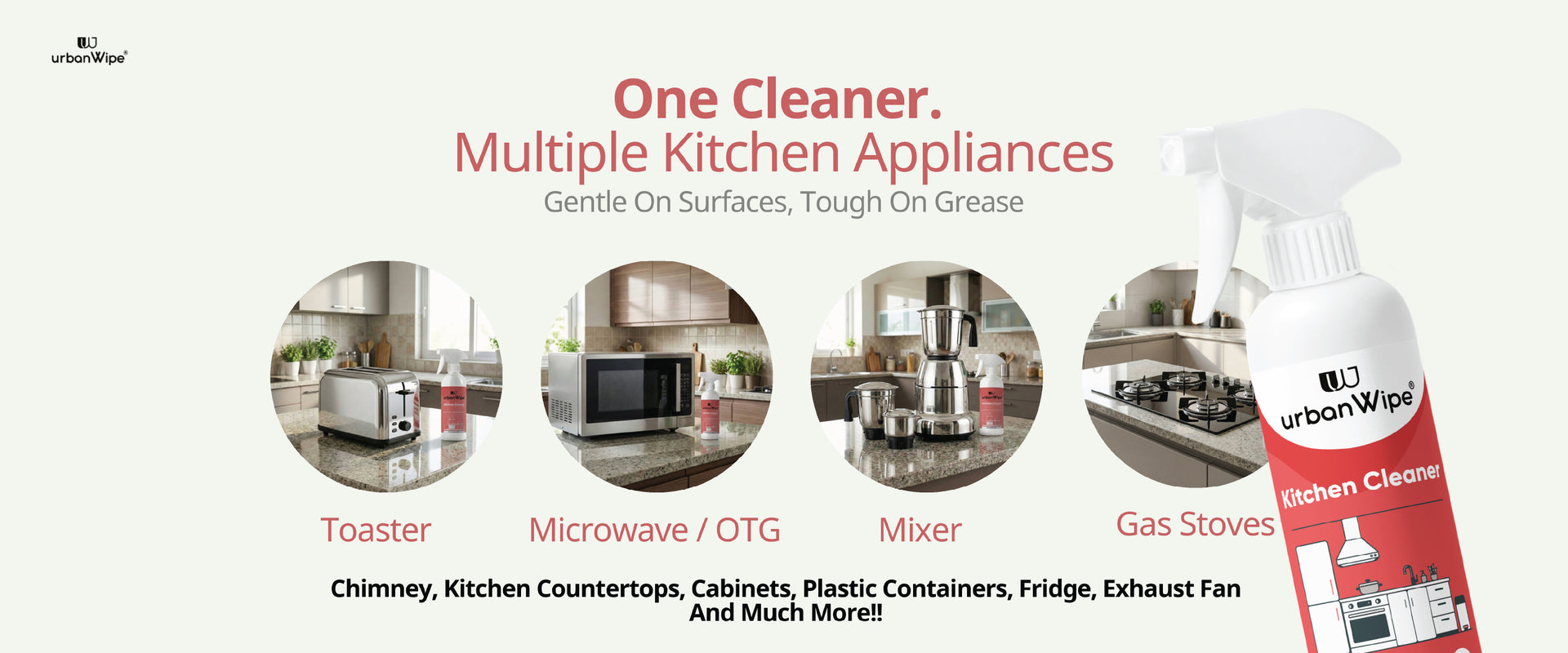 Before and after grease removal comparison using UrbanWipe kitchen cleaner