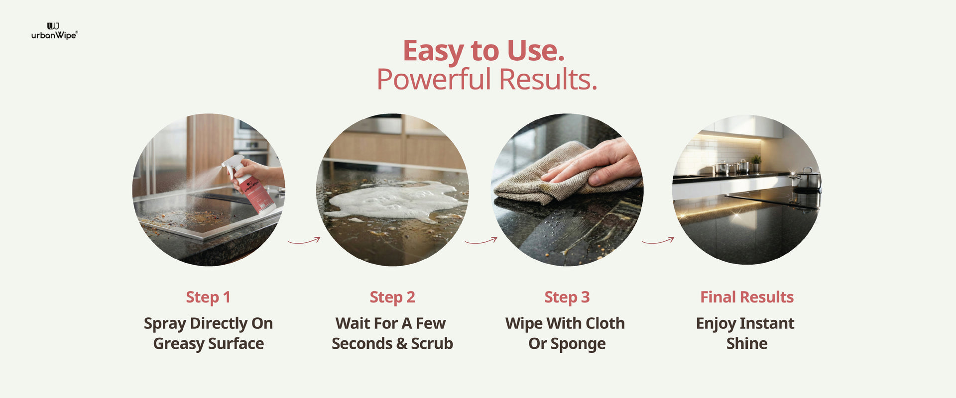 Eco-friendly plant-powered kitchen cleaner spray bottle 500ml volume