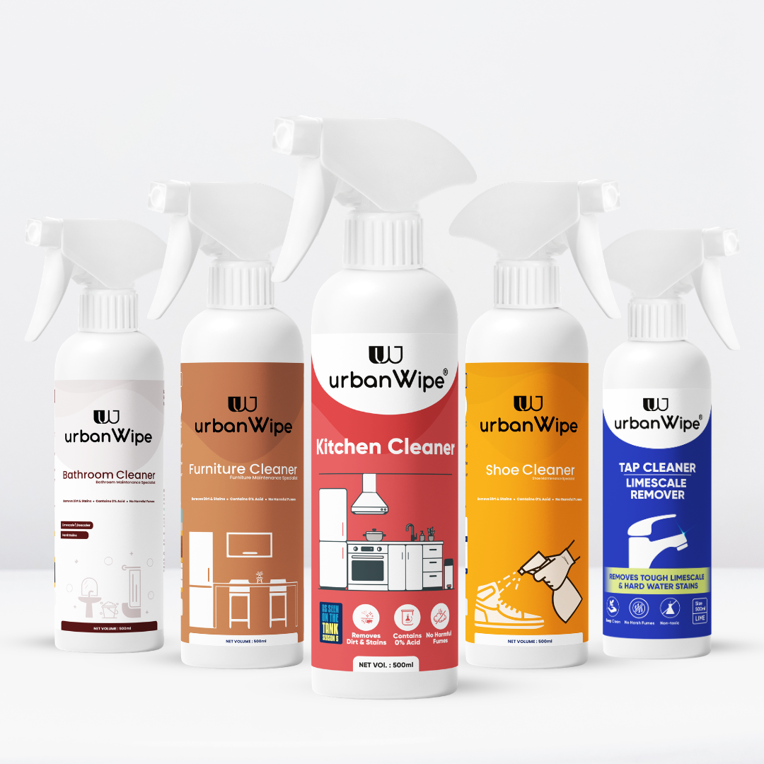 Premium Shine & Care Kit – Bathroom, Kitchen, Furniture, Shoe & Tap Cleaner